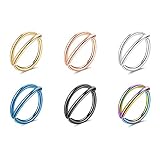 BodyBonita 6-18pcs Nose Rings Hoop for Women, Hypoallergenic Thin 20g Double Layered Nose Ring Hoop