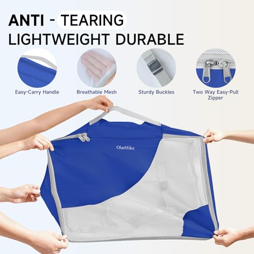 Image of OlarHike 11 Set Packing Cubes for Travel, Gifts for Women Mom,Anti-Tearing Suitcase Organizer with Over 1000 pcs Mesh Holes,Vacation Essentials & Accessories for Cruise Ship