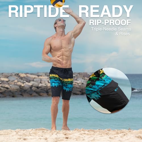 Image of Kanu Surf Men's Big Viper Extended Size Stripe Swim Trunk