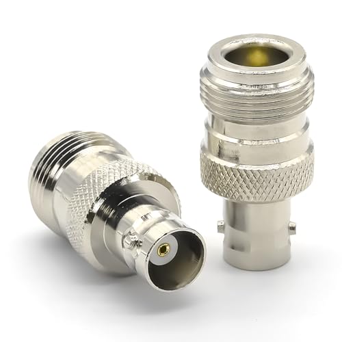 Conectores coaxiales N hembra a BNC hembra, pack de 2 miniatura 2
