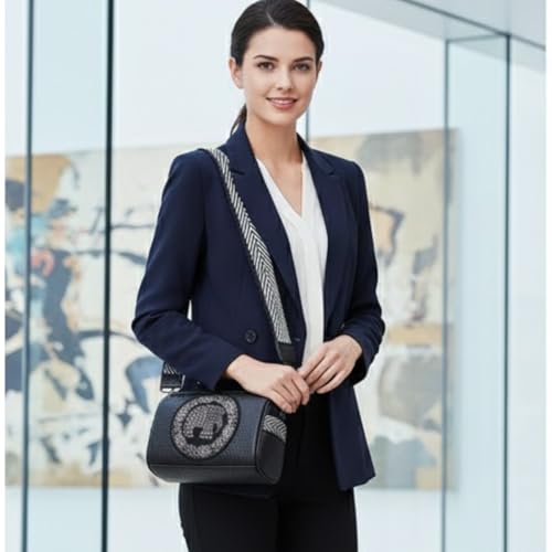 Image of Elephant Studded Sling Bag | Designer Broad Strap Shoulder Bag for Women