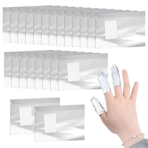200Pcs Nail Polish Remover Gel Nail Foil Wraps Aluminium Soak Off Foils with Lint-Free Cotton Pads Gel Nails Polish Remover Wraps for Professional Salon or Home Use