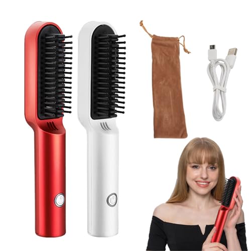 Peine eléctrico innovador para alisado de cabello, peine alisador ligero, fácil de usar, material ABS, protección contra quemaduras miniatura 5