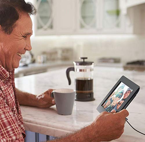 Porta Retratos Digital Aluratek com LCD de 8”, Entradas USB e Cartão SD - Preto