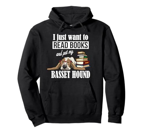 Funny Napping Read Books Basset Hound Lover Sudadera con Capucha