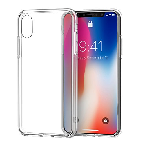 SWEES Shockproof Case Compatible iPhone X, Shockproof TPU Bumper Protective Transparent Clear Hard Back Case, HD Clear