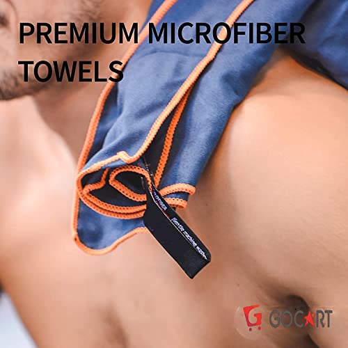 Image of GOCART WITH G LOGO Microfiber Quick Dry Towel for Home Gym Exercise and Outdoor Use (80 X 40 CM) (Blue, 1)