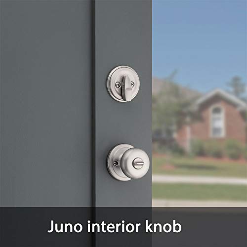 Kwikset 95530-018 Montara Single Cylinder Handleset W/Juno Knob Featuring Smartkey In Satin Nickel #TOP3