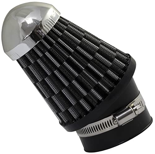 AERZETIX - C64447 - Filtro de aire deportivo Ø63mm universal - color negro y gris - para coche competición tuning carrocería auto motocicleta decoración mecánica sistema de admisión de aire motor