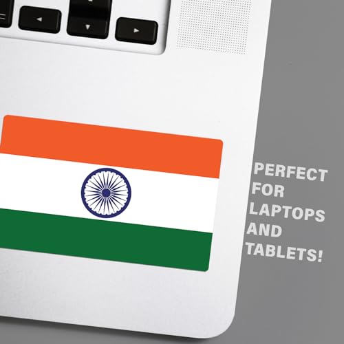 Image of World Country Flag Decal Stickers - Two Pack - for Cars Windows Bumpers Laptops Tablets Tumblers Cups Walls (India)