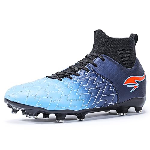 Men's Soccer Cleats High-Tops Lace-Up Non-Slip Football Cleats Outdoor Sports Athletic Soccer Shoes Big Boy HG Turf Boots2