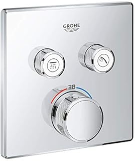 GROHE 29124000 | Grohtherm SmartControl Thermostat Concealed | Square | Chrome, 2 Valves