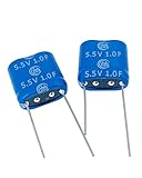 Cermant 2 pcs 8.5X17X17mm(0.33x0.67x0.67in) Super Capacitor 5.5V 1F Super Farad Capacitance Winding Type Energy Storage for On Board Backup Energy Storage Combination Vehicle Recorder
