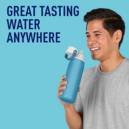 Brita Stainless Steel Water Filter Bottle, 20 Ounce, Blue Jay, 1 Count