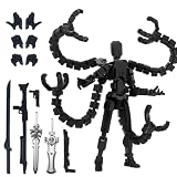 PkghoKids Assembly Completed T 3D Printed Dummy Robot 13 Action Figure Lucky Multi-Articular,Upgraded Tight Joints,Collectors Desktop Ornament Dynamic Modeling (Black, 7.2 Inch)