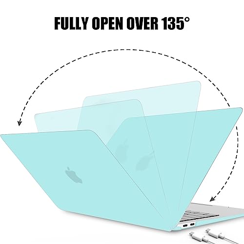 B Belk Compatible With Macbook Air 13 Inch Case 2022 2021 2020 2019 2018 M1 A2337 A2179 A1932, Plastic Hard Shell Case + Keyboard Cover + Screen Protector For Mac Air 13 With Touch Id, Tiffany Blue #TOP3