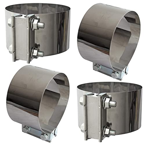 Stainless Steel Exhaust Pipe - 4" ID, 36" Long, With Two Band Clamps (Colt Exhaust S400SS36)