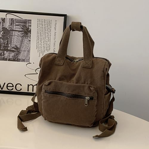 MaxxCloud Aesthetic Cute Small Backpack, Heavy Cotton, Retro Canvas Backpack Travel Bag, Mini3