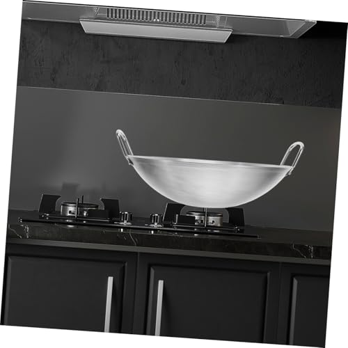 Wok de acero inoxidable con fondo redondo y doble asa miniatura 5