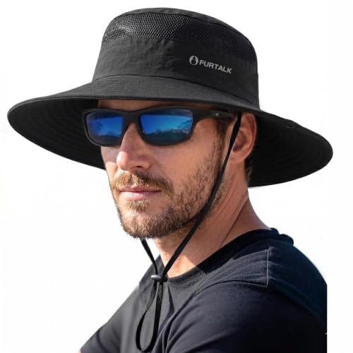 Image of FURTALK Sun Hats for Men Women UPF Sun Protection Breathable Wide Brim | Nylon UV Protection, Breathable Adjustable, 2-in-1 Wide Brim, Packable Water-Resistant, Fishing Hiking Summer