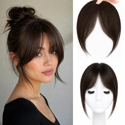 Clip in Bangs Real Human Hair Fake Curtain Bangs With