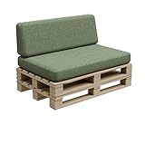 Gutekissen, Palettenkissen, Palletenpolster, Gartenkissen, Palettenauflagen, Sofa, Kissen, Polster, Auflagen Indoor Outdoor PFBG (Set (120x80 + 120x35), Pistazie)