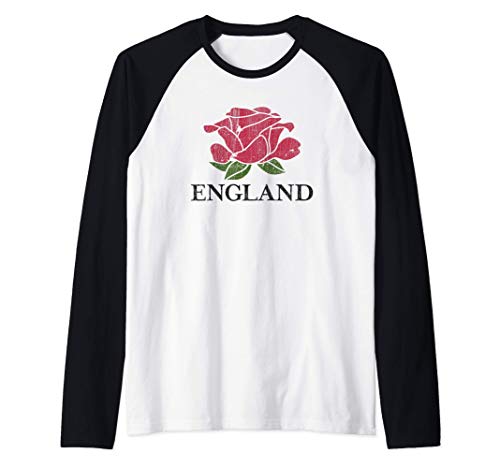 Distressed English Rugby Shirt | England Rugby Football Top Camiseta Manga Raglan