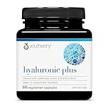 Youtheory Hyaluronic Acid Plus, Vegetarian Capsules, 60 Count, with Ceramides, Biotin, and Vitamin C. Helps Improve Skin Hydration.