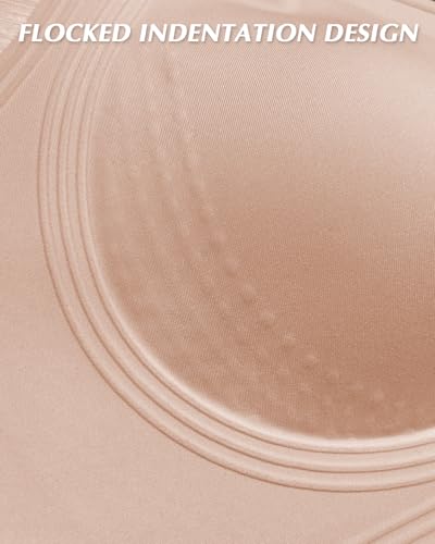 Image of Wireless Back Fat Smoothing Bra Comfortable Support Padded Bras Full Coverage Seamless Bras with Lift No Underwire Light Nude