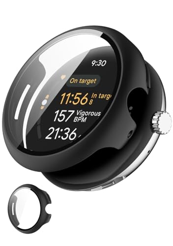Google Pixel Watch 3 45mm�Ή� �P�[�X �O�[�O���s�N�Z���E�H�b�`3 45mm�Ή� �v���e�N�^�[�J�o�[ Pixel Watch 3 �i2024)�J�o�[ �t���ی십���K���X�t�� PC�f��+���{���Ɏq�f�ދ����K���X ��̌^ �ϏՌ� �����^