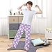 Yuiboo Elastic Waist Sleepwear PJs Cat Paw Purple Sleep Pants Lounge Pajama Indoor With 2 Pockets 9-10Y
