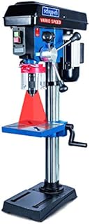 Scheppach Profi Säulenbohrmaschine DP19VARIO Variable Geschwindigkeit (550 W, Gusseisen-Konstruktion, stufenlose Drehzahlregulierung, Bohrfutter 16 mm, Laser)