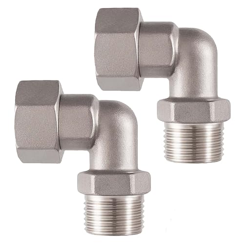 XNTONG Clawfoot Bathtub Faucet Upgrade Kit - Brass Elbow Adapters, Easy Water Line Connection, 1/2 IPS Female to 1/2 IPS Male, Set of 2 (Chrome Plated)