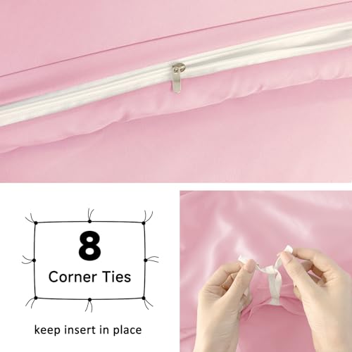Image of Mejoroom Blush Pink Duvet Cover King - Comforter Cover - Soft and Breathable Bedding Duvet Cover with Zipper Closure, 3Pieces, 1 Duvet Cover (104x90) and 2 Pillow Cases(20x36)