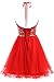 Ellames Women's Beaded Halter Homecoming Dress Short Tulle Prom Dress