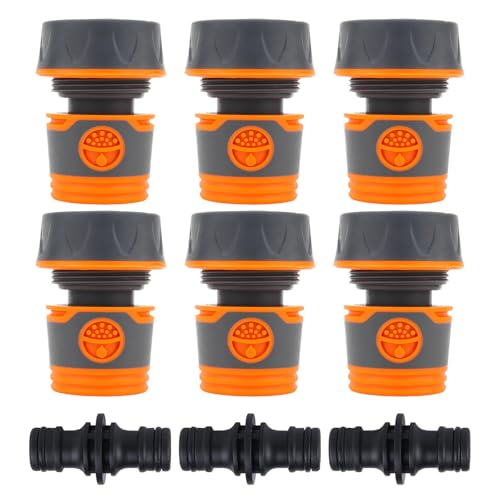 Vaskula 9 Pièces Embout Tuyau Arrosage (1/2) Raccord Tuyau D'arrosage 16mm Convient Pour L'agriculture Le Jardin L'Irrigation Des Pelouses Le Lavage de Voitures Raccord Tuyau Arrosage