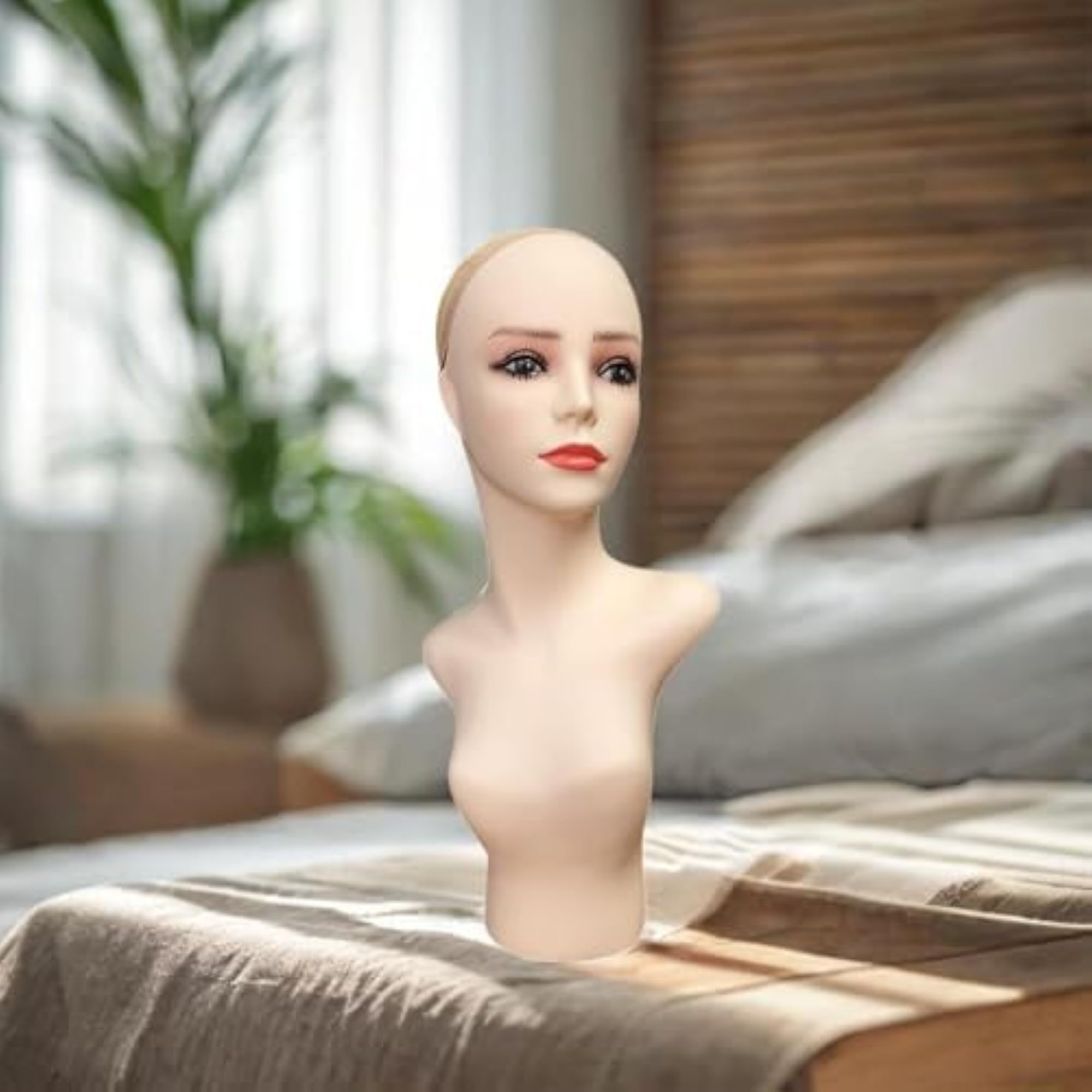 Female Wig Head Mannequin for Jewelry Display