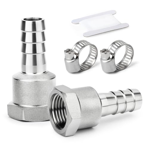 ERGAOBOY 2 pièces raccords embout cannelé acier inox 304, embout 10 mm vers filetage femelle BSP 1/4