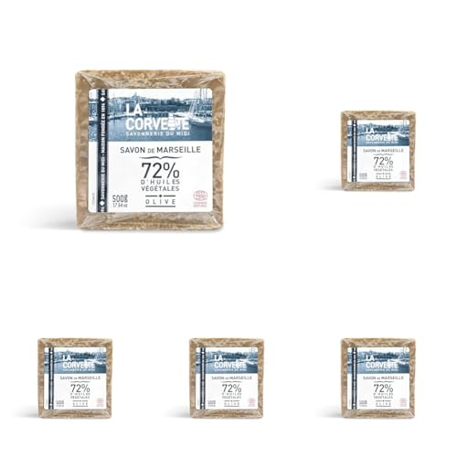 Savon de Marseille Olive La Corvette cube 500g lot de 5 élimine taches et allergies