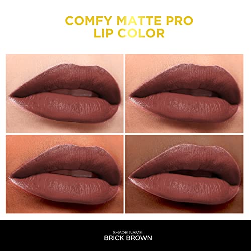 Image of FACESCANADA Comfy Matte Pro Liquid Lipstick - Brick Brown 08, 5.5 ml | 10HR Longstay | Intense Color | Macadamia Oil & Olive Butter Infused | Lightweight Super Smooth | No Dryness | No Alcohol