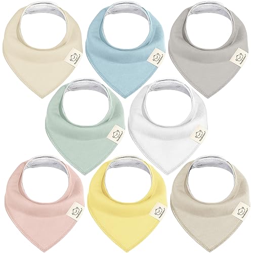 Image of KeaBabies 8-Pack Organic Baby Bandana Bibs for Girls - Super Absorbent Triangle Baby Bibs for Drooling and Teething Infant, 100% Cotton Extra Soft for Newborn, Infant 0-36 Months (Dawn)