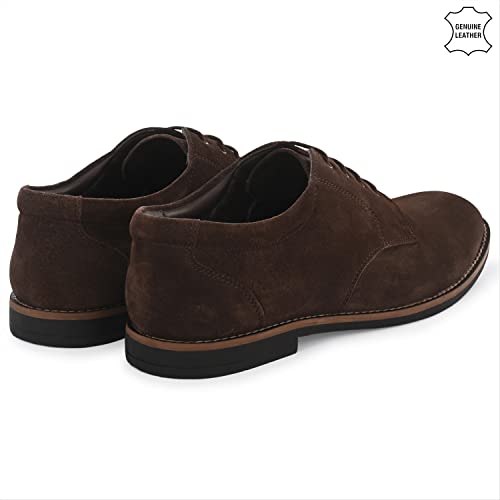 Image of Auserio Men's Suede Leather Derby Lace Up Formal Shoes | Anti Skid Sole & Waxed Laces| Antimicrobial & Heat-insulating| Memory Foam Padded Insole | Shoes for Office & Parties (SSE 013.014.015.016.017)