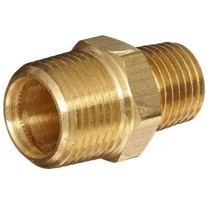 Pmw - Brass Hex Nipple - Male Threading - Pack Of 2 - 3/8
