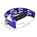 PHITUODA Tambourine Double Row, Metal Jingles Hand Held Percussion, Half Moon Tambourine for Kids/Adults/Party Kids-Blue