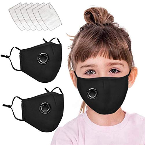 Preisvergleich Produktbild Shulky Kinder Unisex Mundschutz Waschbar Baumwolle mit Ventil Atmungsaktive Staubdicht Multifunktional Halstuch,1 / 2 / 2Mundschutz+10 / 20 / 6Filter(Mehrfarbig 9)