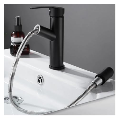 Robinet mitigeur de lavabo extractible compact à commande unique pour eau chaude
