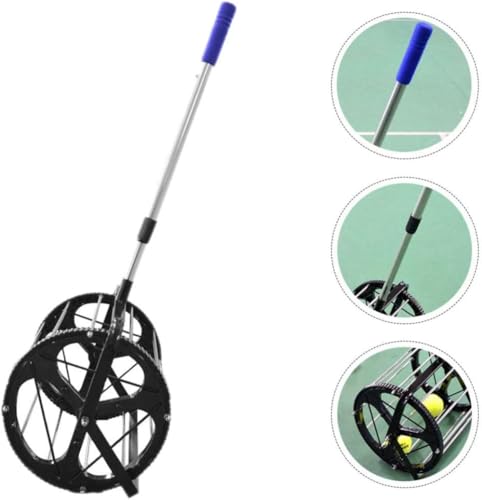 YUNYIDIANZI Sporty and Convenient Tennis Ball Picker with Adjustable Handle and High-Capacity Basket - Ideal for Court Accessories