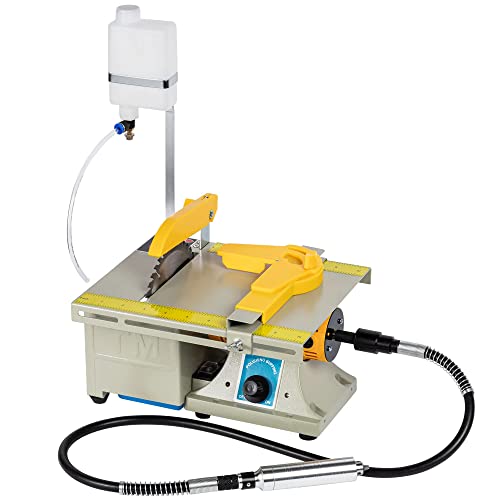 110V Jewelry Rock Saw, 0-10000r/min Wet Saw Lapidary with Flexible Shaft for Rock Cutting，Lapidary Equipment for Grinder Polishing Cutting Machine, Left Benchtop