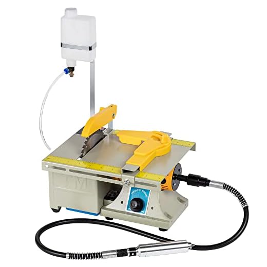 Jewelry Lapidary Saw for Cutting Rocks DIY Lapidary Equipment, 110V Mini Table Saws Grinder Polishing Machine 0-10000r/min with Flexible Shaft,Left Benchtop