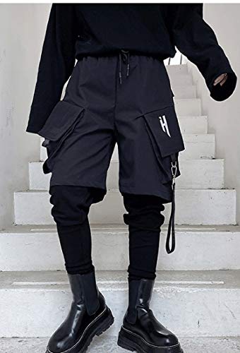 MOKEWEN Men's Layered Drawstring Pants3